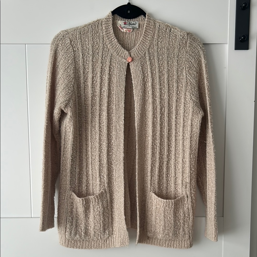 Vintage D’Allaird’s Cream Cable-Knit Canadian Made Cardigan